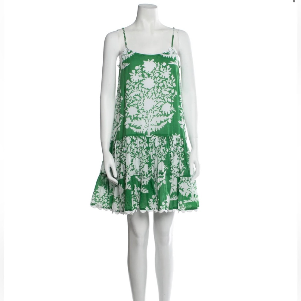 Juliet Dunn green and white dress